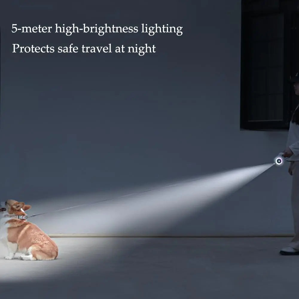 Correa Retráctil para Perro con Luz LED Genérico 5 Metros Negro