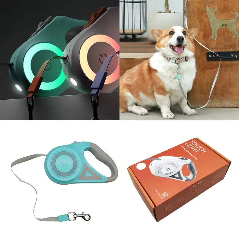Correa Retráctil para Perro con Luz LED Genérico 5 Metros Negro
